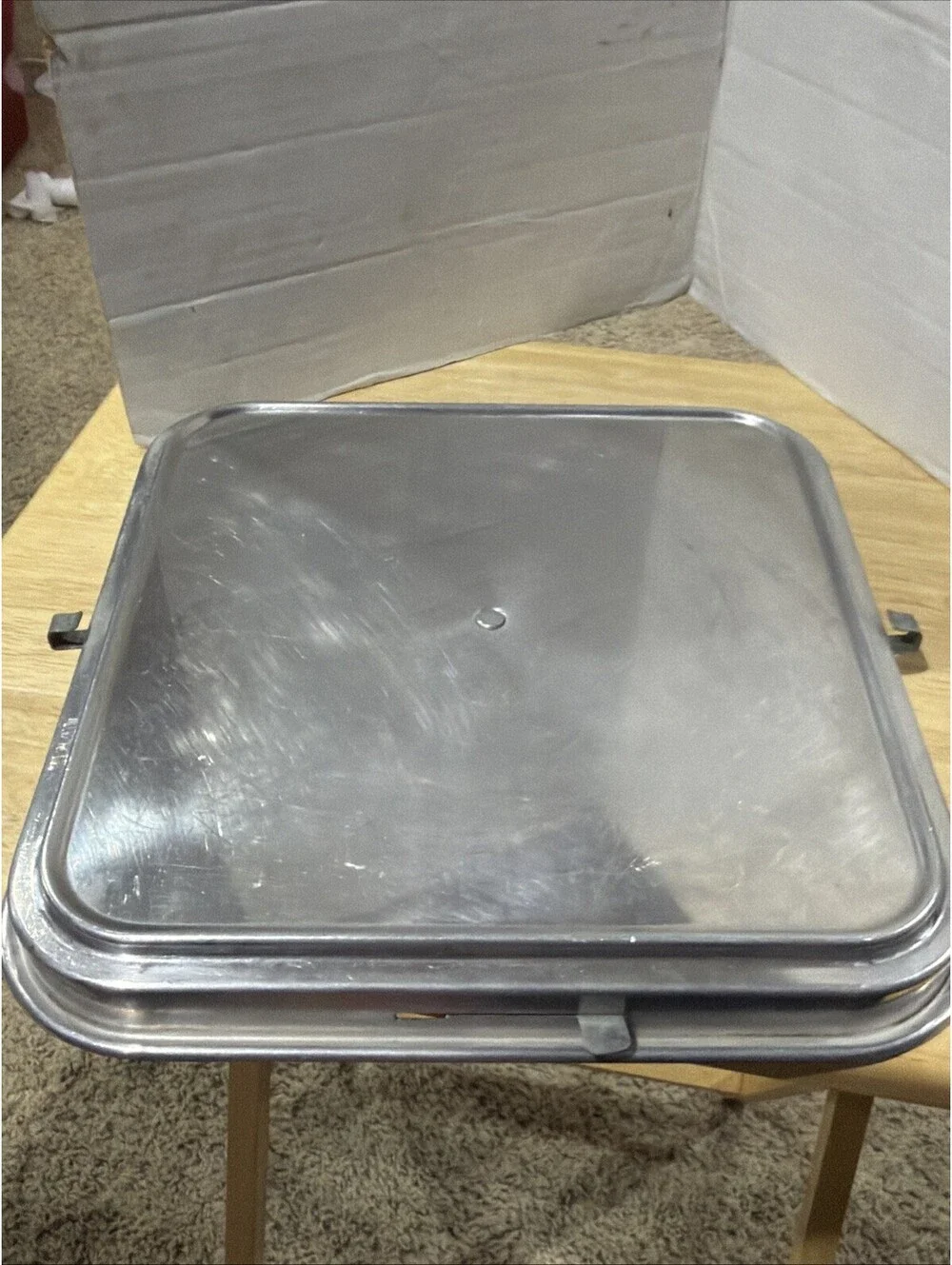 Vintage Mirro 11x11x8 Aluminum Square Cake Pan Slide Lock on Rose/Copper Lid